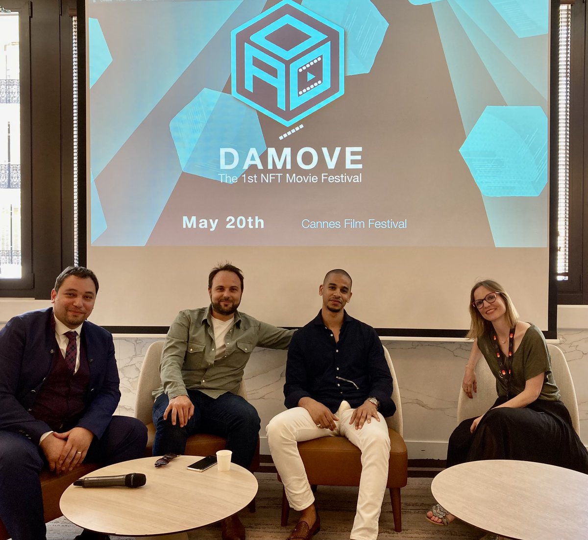Be My Club (@bemynft) on Twitter photo Our producer @Olivierzky just had a great talk at the first nft movie festival during #cannes2022
With <a href="/ybossenmeyer/">Yannick Bossenmeyer</a> of @LogicalPic, Alexander from <a href="/ArabianCamels/">Arabian Camels</a> and Jhonathan from <a href="/WagasGroup/">WAGAS GROUP</a>
#CannesFilmFestival #damove #nftfilmindustry Our producer @Olivierzky just had a great talk at the first nft movie festival during #cannes2022
With <a href="/ybossenmeyer/">Yannick Bossenmeyer</a> of @LogicalPic, Alexander from <a href="/ArabianCamels/">Arabian Camels</a> and Jhonathan from <a href="/WagasGroup/">WAGAS GROUP</a>
#CannesFilmFestival #damove #nftfilmindustry