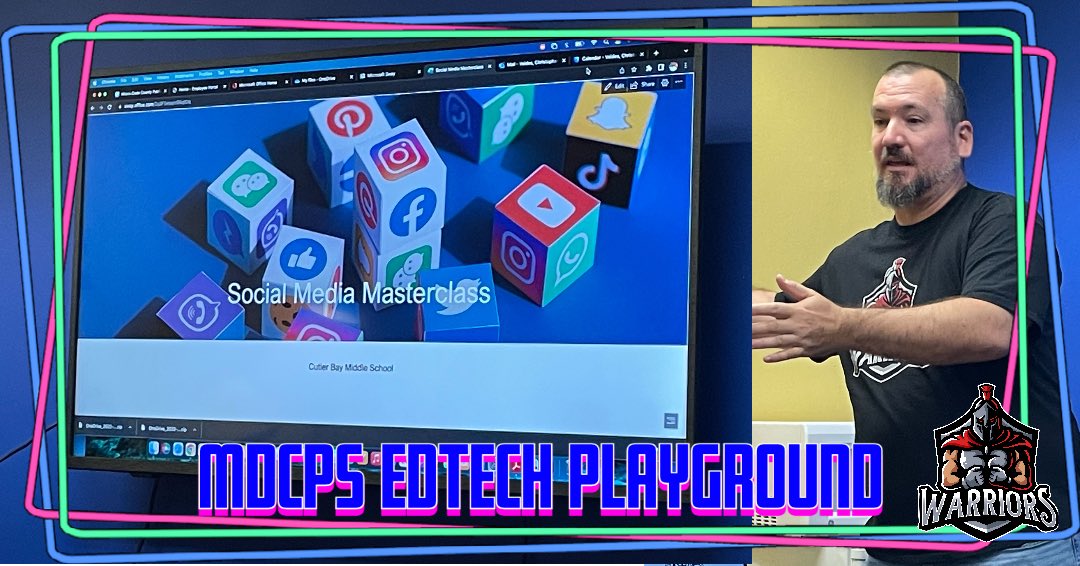 APValdes's tweet photo. Yesterday I delivered a Social Media Masterclass during our @MDCPS #EdTechPlayground
@dpvils @CutlerBayMiddle @townofcutlerbay @PaulBellMiddle @HammocksMiddle @ShenandoahMS @westmiamimiddle @LsmsSpartans @CCMSChiefs @HMS_Broncos @HomesteadMS @HerreraOlema
#VILS #EdTech https://t.co/gfnRLVY2Ff