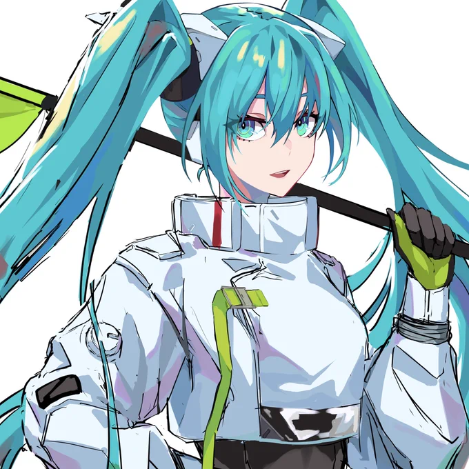 結構描いちゃったけどなんかしっくりこなかったのでボツもっと良いの描くので#初音ミク #レーシングミク2022 