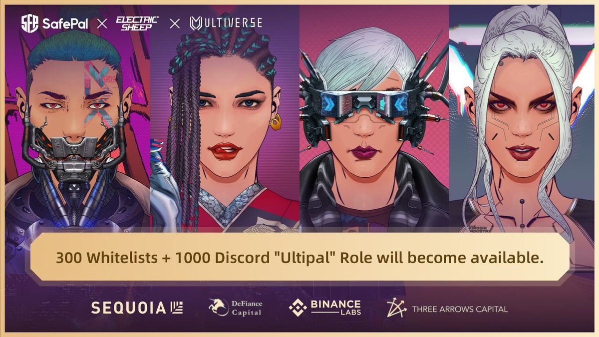 iSafePal's tweet image. 📱Download @iSafePal Wallet App &amp;amp; Join #NFT event🎉

1st Come 1st Serve! 
300 Mintlist + 1000 Special Discord "Ultipal" Role Available🥳

@0xElectricsheep @UltiverseDAO invested by @sequoia @BinanceLabs @DeFianceCapital #3arrowscaptial 

🔽More Info🔽
blog.safepal.io/safepal-nft-ev…