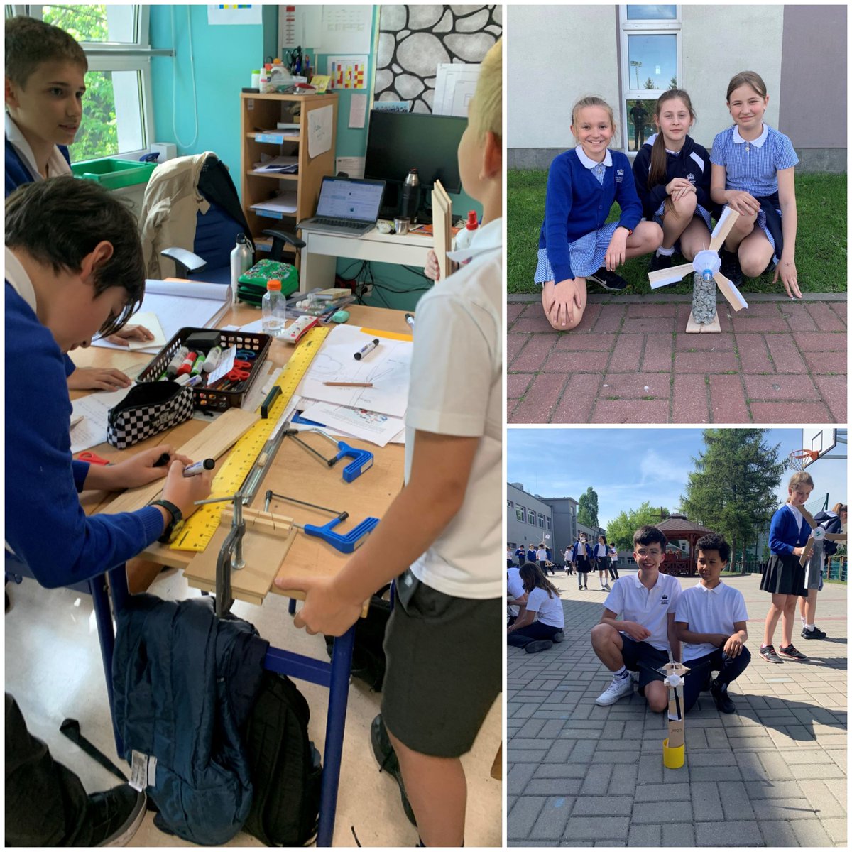 After researching how wind turbines  work, Year 6 collaborated to build their own working models for their Climate Control unit. <a href="/The_IPC/">IPC</a> @FW_Education <a href="/TBSWarsaw/">TBS Warsaw</a>