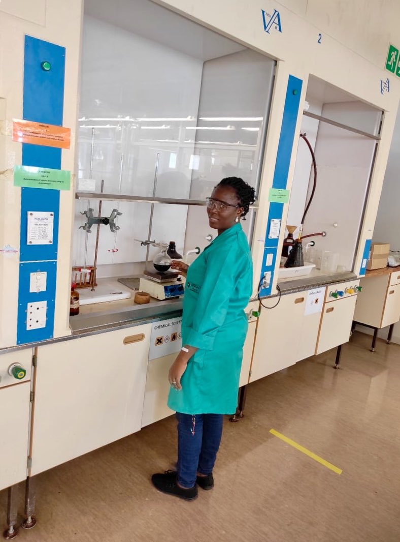 ProjectRewa's tweet photo. Rhoda Adegoke, a PhD student at the University of KwaZulu-Natal, South Africa, preparing biochar for adsorption of some selected CECs #REWA #JPI #UCPH #UniOulu #MIGAL #UKZN https://t.co/s7gxIRnXpk