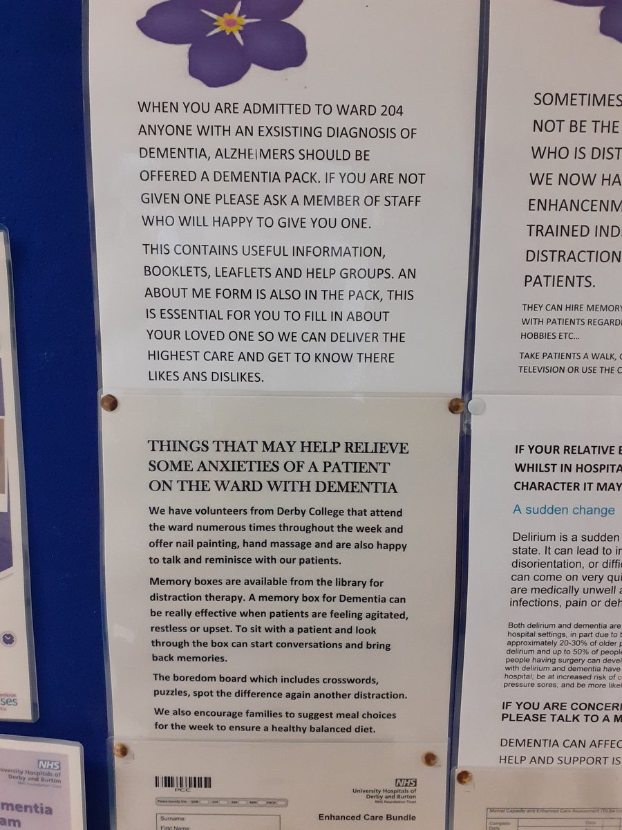 gillogden66's tweet photo. Great useful information on dementia for carers and staff on ward 204. Also love the boredom busters 💕 https://t.co/PzXRtET89q