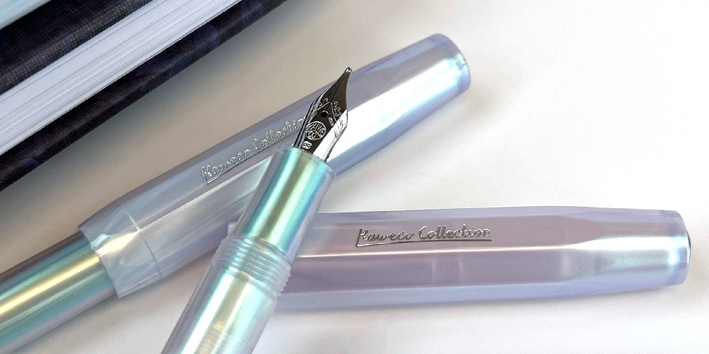 PenChalet's tweet photo. Attention Kaweco Collection Iridescent Pearl fountain pen fans...production just MAY have caught up with demand. These whimsical, German beauties are shipping out now: https://t.co/xQLe1jSi3F #kaweco #kawecocollection #iridescentpearl #fountainpen https://t.co/StgeCrR4AC