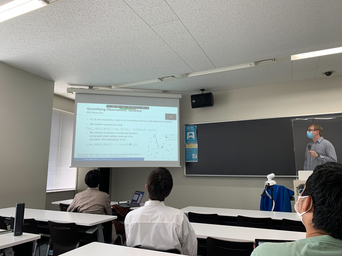 本日、"On Taking Advantage of Correlated Information in Future Networks and Research Life in Ireland"と題してDr. Jernej Hribar氏に講演を行っていただきました！
#SIT