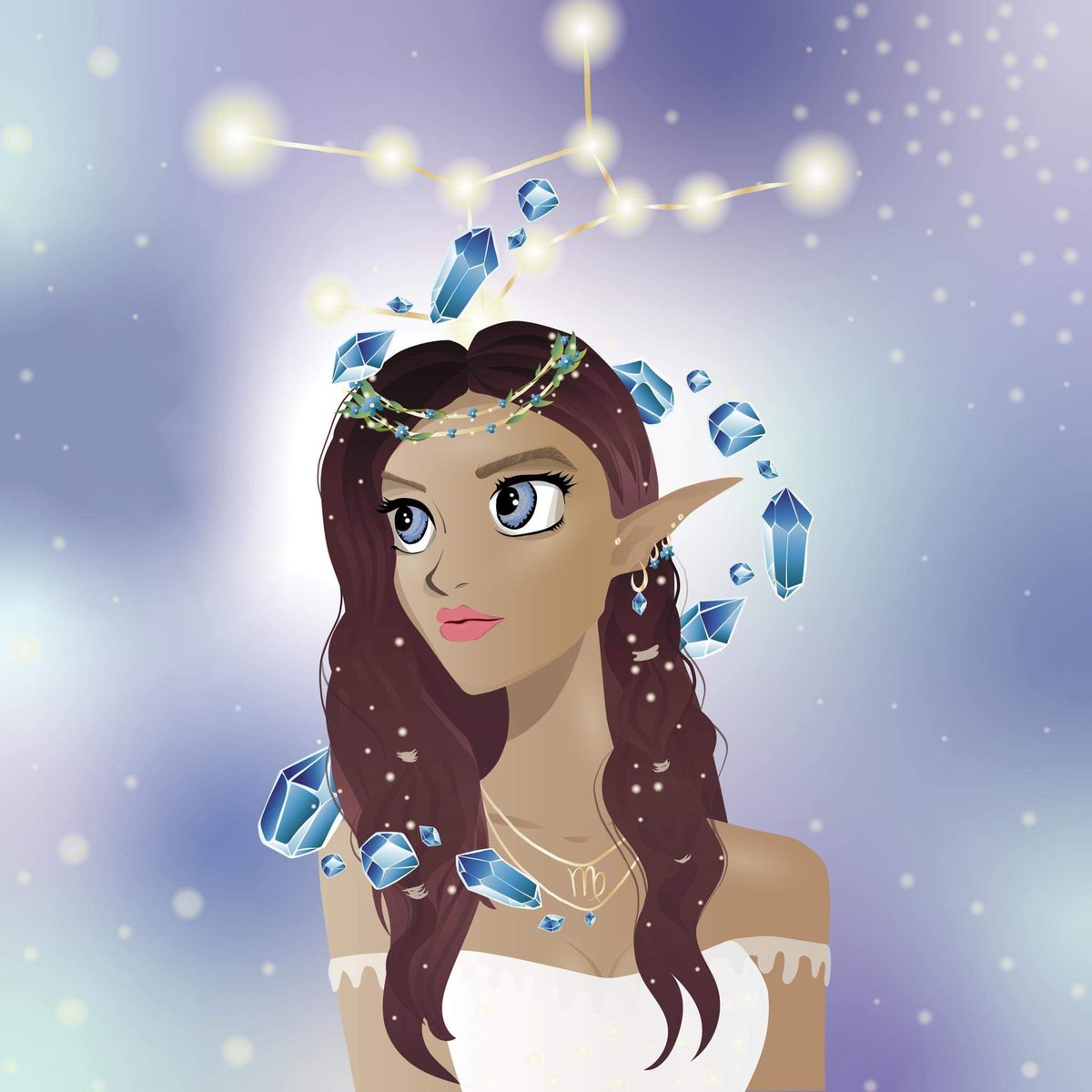 ♍️ Virgo lady with her Sapphire birthstone joined our collection🥰 

Sapphires are said to help bring learning, mental acuity and spiritual healing.

🔹1/1 Art
🔹 Info about Gemstones
🔹0.012 ETH
🔹Polygon 

opensea.io/assets/matic/0…