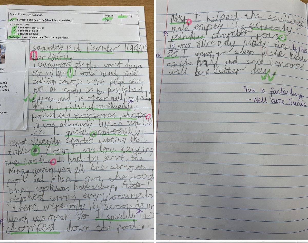 KCD_Year2's tweet photo. The fantastic writing is flowing in Year 2 ✏️ 
In the role of medieval castle workers, the children have been using power of 3, expanded noun phrases and a range of openers to make their writing interesting! 
We can’t wait to read their final pieces next week! 🏰 @KentCollegeDXB https://t.co/c7mduApyCk