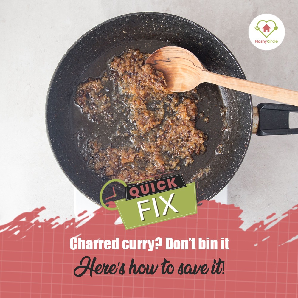 NoshyCircle's tweet photo. Curry sticking at the base of the pot? Do not scrub it.  Transfer the curry to another pot, leaving behind the charred meat or veggies. Now add a little milk and simmer uncovered. They will absorb the smell. Remove them before serving.

#noshycircle #indiancuisine #UK #quickfix https://t.co/8QLBQDoWSD