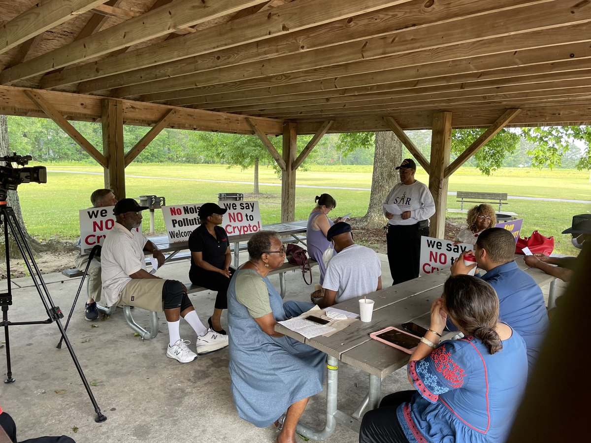 NOTRAofPitt's tweet photo. Here at our press conference and meeting celebrating with our community. One of the speakers stated that if any organization wants to come here, they should meet with the community first including @NOTRAofPitt #Bitcoin #SayNotoCrypto https://t.co/LuVPA1dV9b