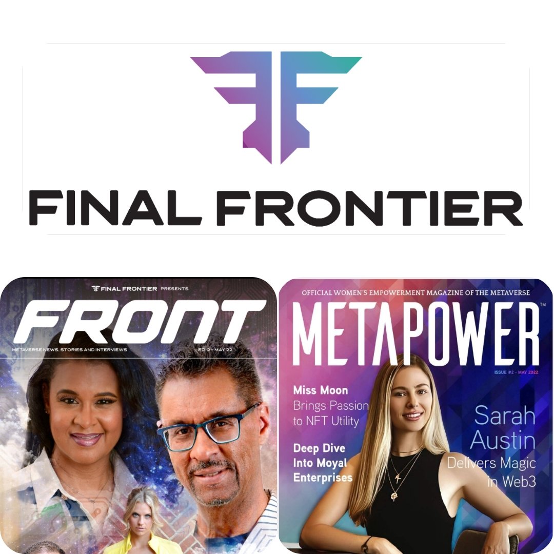 FinalFrontierSA's tweet photo. Good morning, afternoon and evening! Have you read the May editions of #FRONTmagazine or #Metapower yet? Tune into the premier magazines of the #Metaverse, web3, and crypto spaces below:
โฌ๏ธhttps://t.co/RqfgKEzHs7
โฌ๏ธhttps://t.co/qQqm3Nn2m5 https://t.co/rkrVAfgCZK