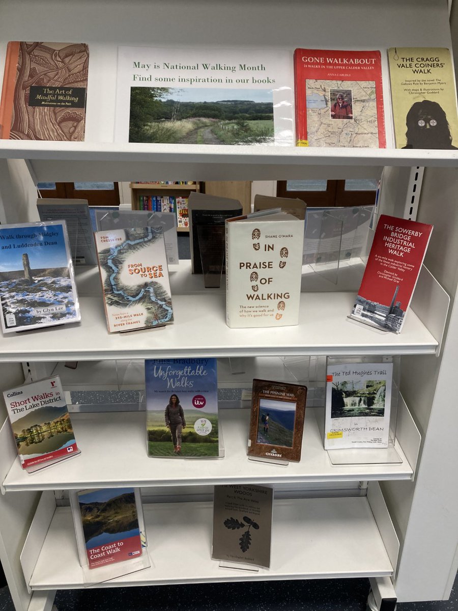 CMBClibraries's tweet photo. May is National Walking Month, come & find some inspiration in our display of books at Hebden bridge Library. #walking #books #cmbclibraries https://t.co/INM3MCVDid