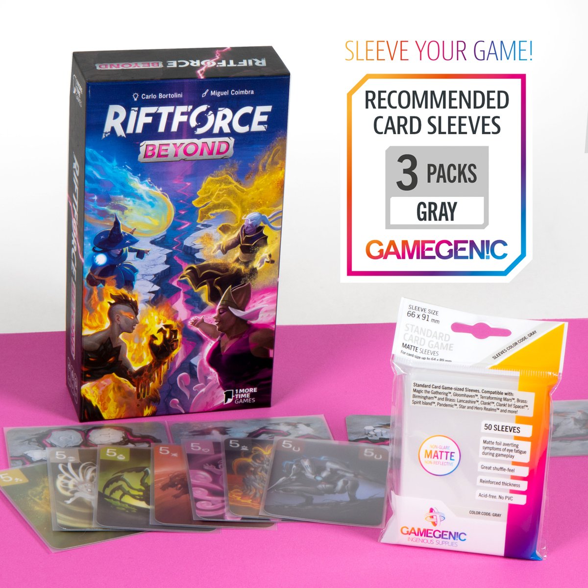 Gamegenic_'s tweet photo. 🛡️ PERFECT PROTECTION 🛡️

Our PRIME BOARD GAME SLEEVES are the perfect way to sleeve your cards from RIFTFORCE and its expansion RIFTFORCE BEYOND!

#gamegenic #gamegenicsupplies #riftforce #sleeves #primeboardgamesleeves #sleeveyourgame #boardgames #cardgames #mtg #tcg #lcg https://t.co/ssGdDdqmPy