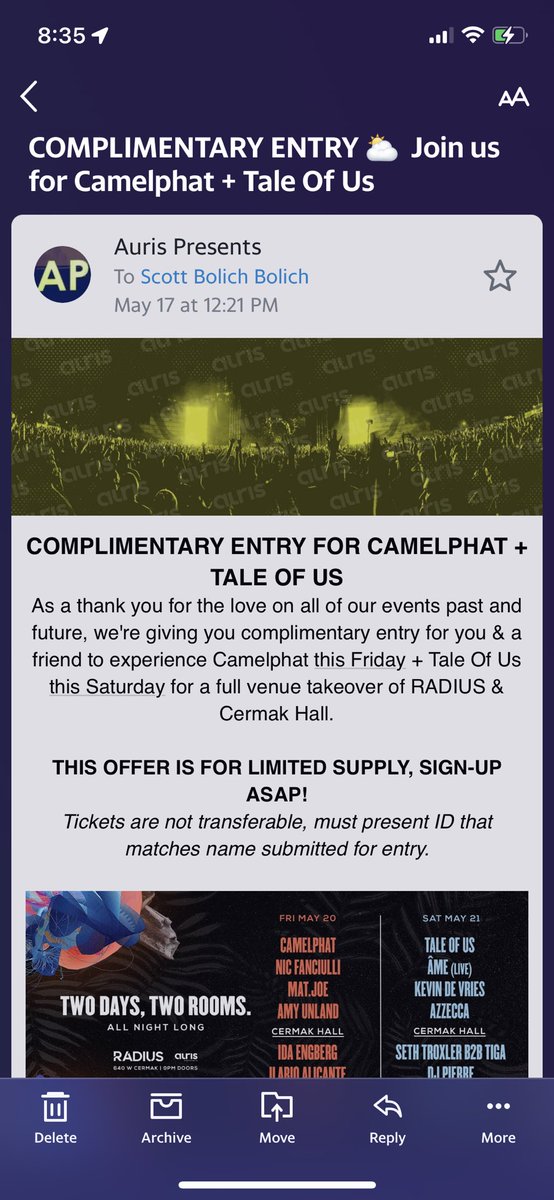 sbz3249's tweet photo. @AurisPresents @RadiusChicago @CamelPhat @TaleOfUs @nicfanciulli @matjoemusic @Tiga @sethtroxler @IdaEngberg @anjaschneider @djpierrephutur @biobooster @ilarioalicante Are we suppose to get separate barcode tickets for this? Or they just show up with you? https://t.co/hbggHUJWbe