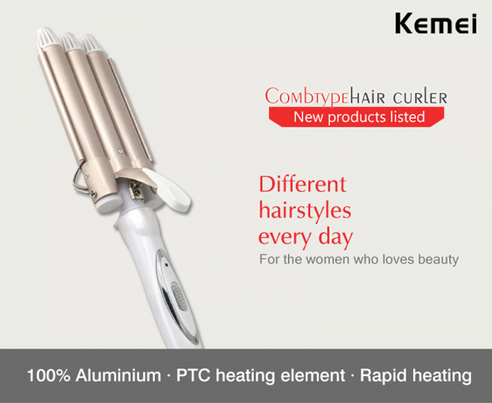 MoonluBoutique's tweet photo. #hair #specialists #wigs #extensions #eyelashes #lashes #goodies #straight #remy #curly #love #salon #hairaccessories #hairproducts #lovehair #bodypositive Kemei Triple Barrel Hair Styler https://t.co/upC9NQaiOA