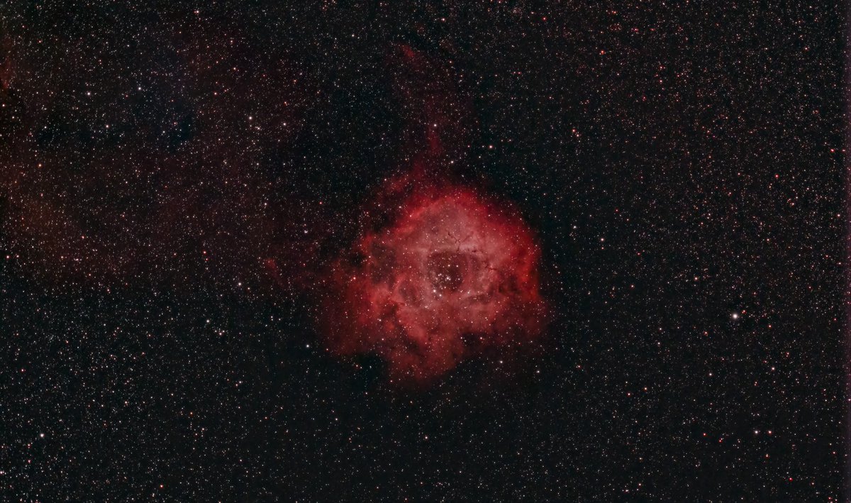 jzhnutz's tweet photo. Rosette Nebula - taken from Providence, RI in September, 2021. Canon EOS Ra, Radian Raptor 61mm & L-eNhanced filter - 18x300s #Astrophotography #astronomy #canonphotography #canoneosra #photography https://t.co/4miQgY8jjm https://t.co/HYCHMK6kLl