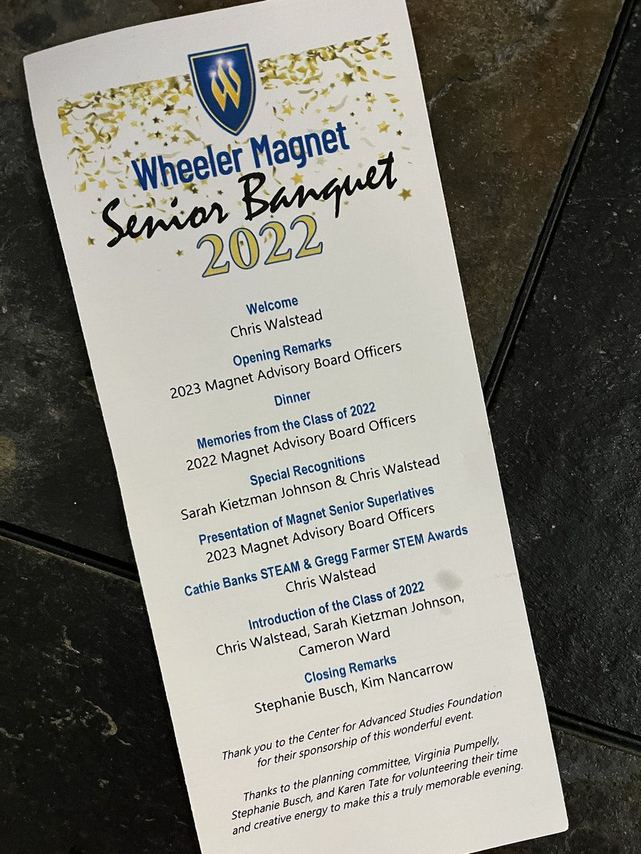 ClaudiaBatichon's tweet photo. Had the privilege of teaching some of our senior magnet students this school year at @Wheeler_High and attending their magnet banquet last night. What a beautiful dinner and ceremony #wheelerhigh #graduate #classof2022 https://t.co/iCMqmHXFzY