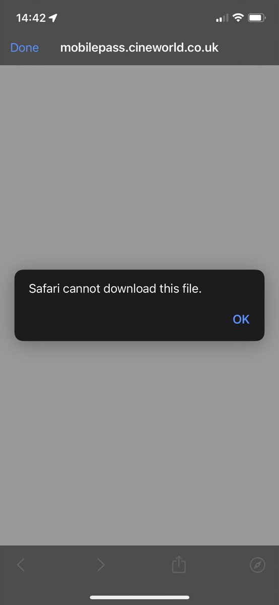 davk115's tweet photo. @cineworld I get this error every time I try to add a ticket to my Apple Wallet from the confirmation email. Any ideas? https://t.co/1RAfnR0bXy