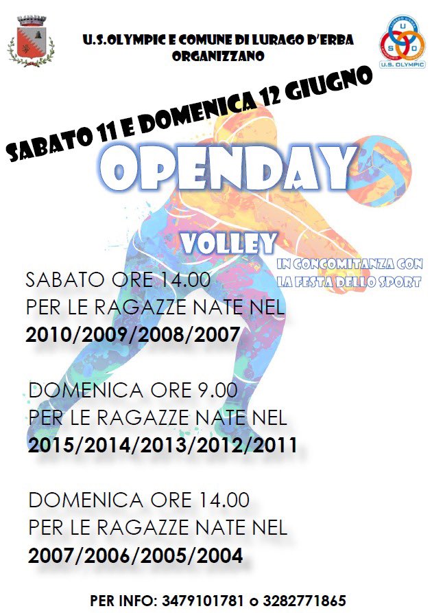 us_olympic's tweet photo. E' tempo di #OpenDay #usolympic !
Vieni a provare ed unisciti a noi per la prossima stagione sportiva!

Nei volantini qui sotto, tutti i dettagli 😃 https://t.co/PMhJFSS6Uq