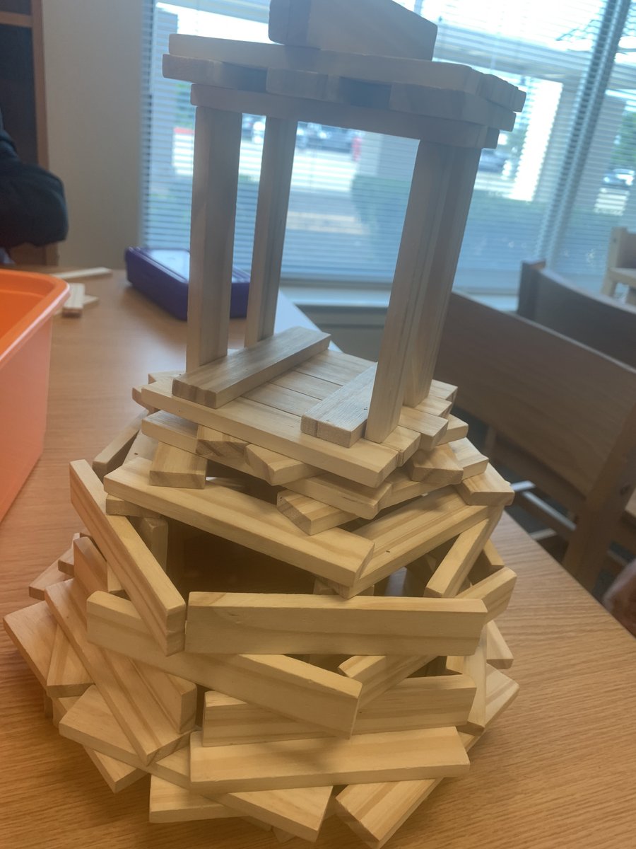 APonderLibrary's tweet image. Our students get better and better at their engineering skills.  These students wanted me look inside the base to see the supports that they incorporated.  I love supporting their creativity.
#MisdLibLove