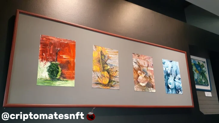 criptomatesnft's tweet photo. Aqui vemos las #obrasdearte en su versión física, momentos antes de su quema, quedando como registro único y trascendental  sólo su versión digital a la venta en #NFT. Karaí de octubre 2021.

#ErnestoEngel #Criptomates #NFTs #Karaí https://t.co/DrXqOb3tyc
