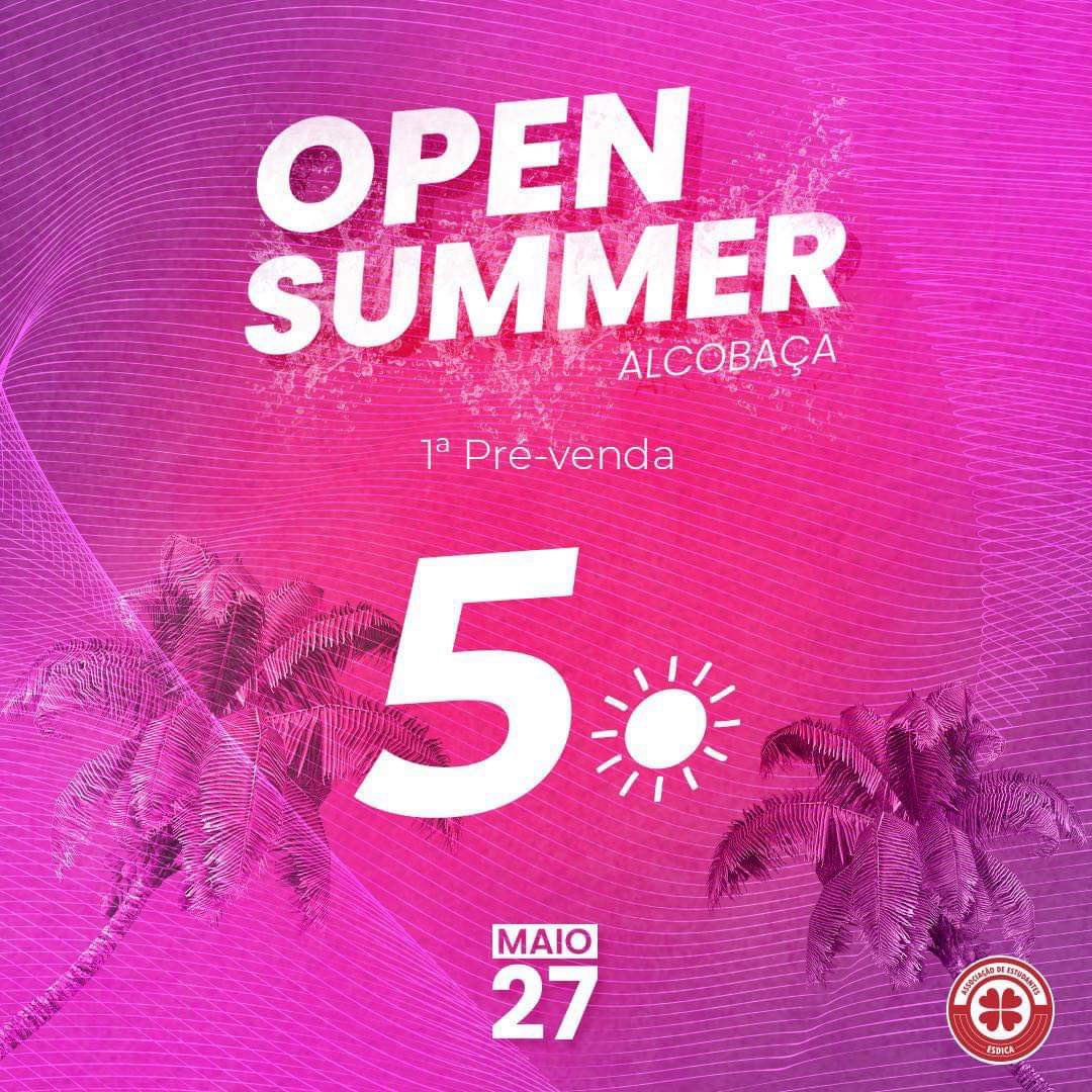 A primeira pré-venda já começou e
aproveita porque é limitada. Não vais querer perder a festa que vai marcar o início do teu verão! 🌴☀️
Podes adquirir a tua pulseira junto dos nossos rp's!
