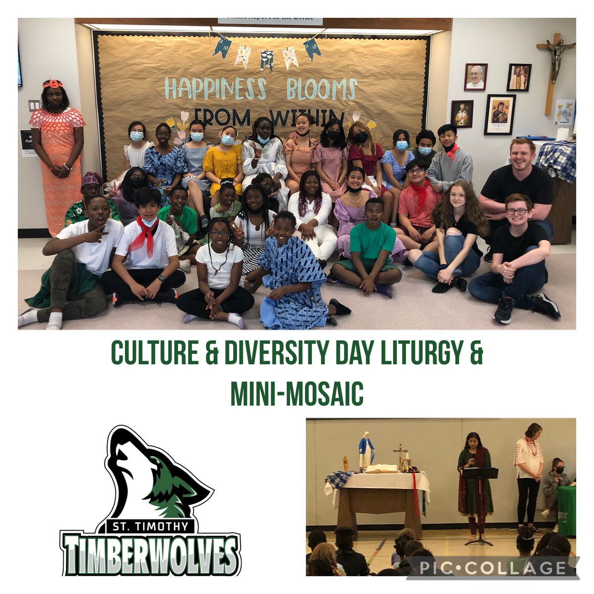 StTimothyRegina's tweet image. 📣😀What a wonderful week of Celebrations🪘for Culture &amp;amp; Diversity! Our Timberwolf family celebrated with prayers in different languages from students of all grades, &amp;amp; finally a beautiful Liturgy 🙏 &amp;amp; Cultural Mini-Mosaic Showcase featuring students &amp;amp; staff!! #TimberwolfProud