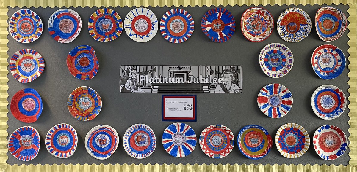 MissLAHarrison's tweet image. P4H @Whitehillsps have been busy designing a commemorative plate to celebrate the Queen’s Platinum Jubilee.  #JubileeCelebration