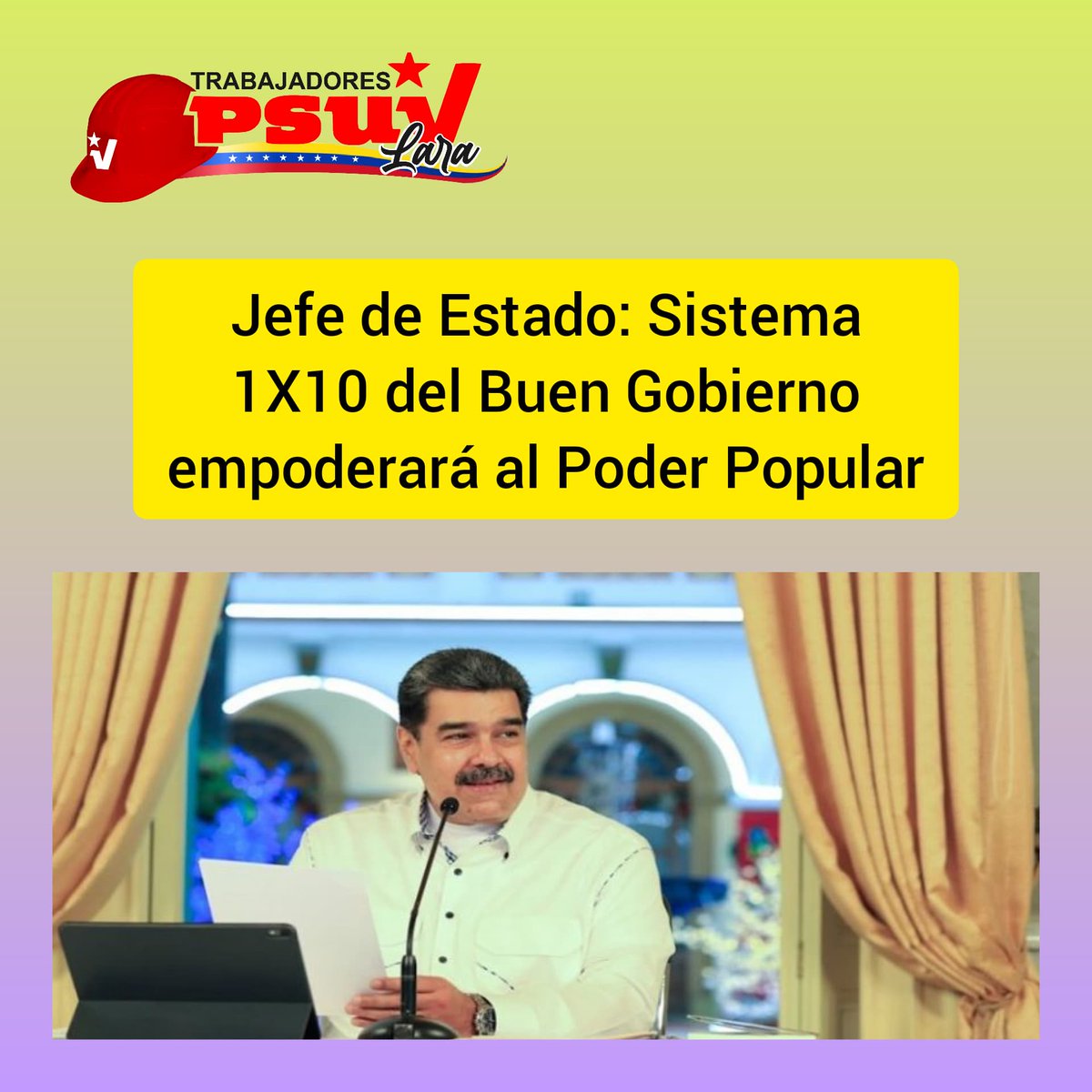 Noti Trabajadores PSUV Lara. #20Mayo

*Presidente Nicolás Maduro aseguro que 1X10 del Buen Gobierno empoderará al Poder Popular organizado. 

*Jefe de Estado ratifica que la CELAC es el camino para la Unión Latinoamericana.
#MaduroLiderDeVictorias 
<a href="/PartidoPSUV/">PSUV</a>