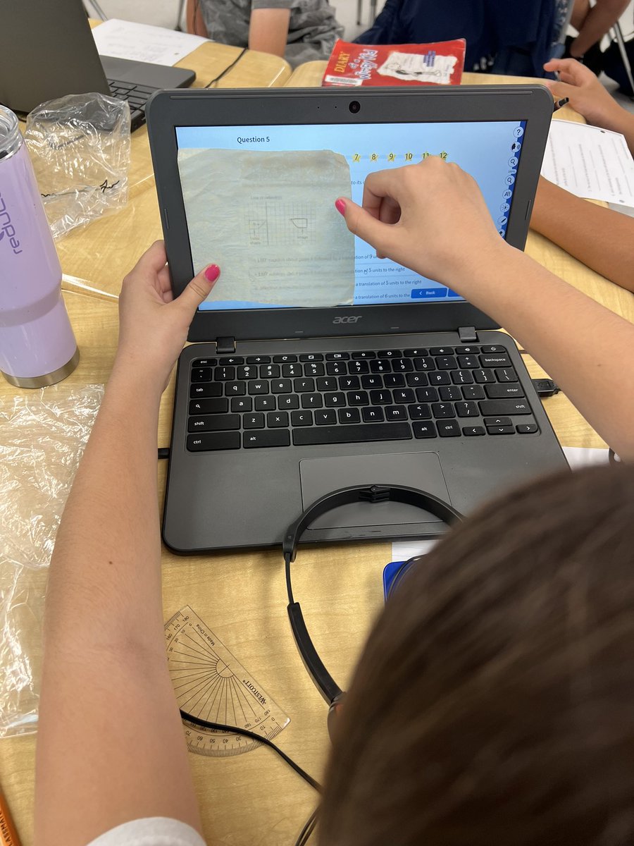 mallorymilton's tweet photo. Who says you can’t use tools when completing a math assessment virtually? Brilliant minds over here @KateSDurdanDSBN @dsbn #confidentmathematicians https://t.co/kUGCgI7R29