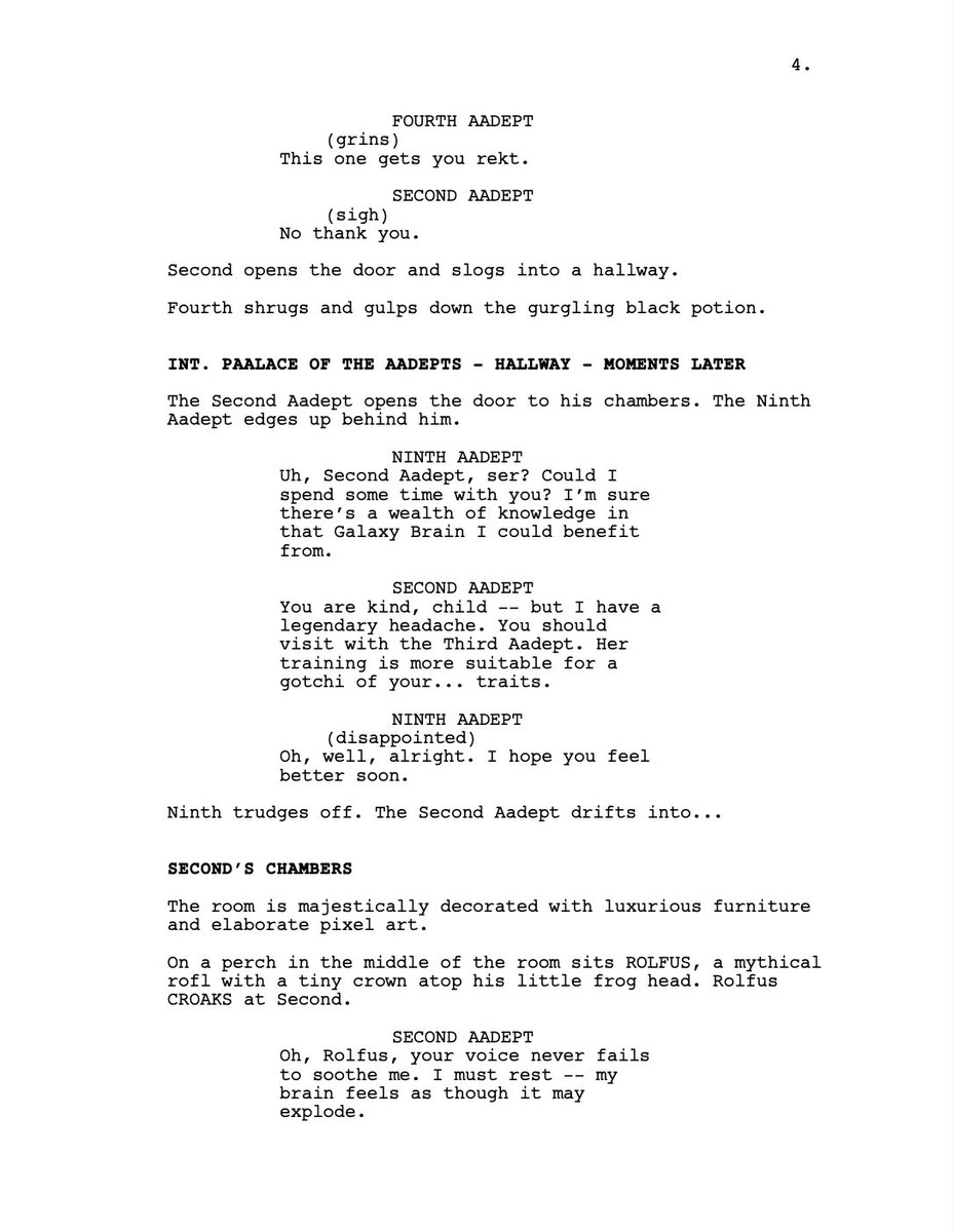 🐸❤️🐸❤️

Meet Rolfus, the Second Aadept’s best fren. 

THE NINE AADEPTS: EPISODE TWO
Page four. ⏬

#Aavegotchi #GotchiGang #Gotchiverse #P2E $GHST