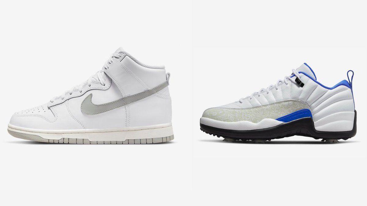 ALMOST LIVE via Nike App ⚡️
7AM PST / 10AM EST

WMNS Nike Dunk High ‘White/Grey Fog’ 
(Search Dunk)
bit.ly/3MAiGSW

Jordan 12 Low Golf 'White/Game Royal'
(Search Jordan 12 Golf)
bit.ly/3PAPBsI

#AD