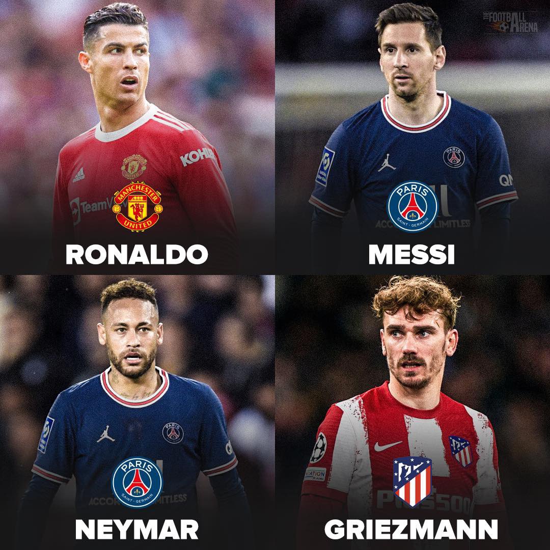 Messi, Cristiano Ronaldo, Neymar e Griezmann tiveram sua pior temporada em gols nos últimos 15 anos. Fim de uma era...