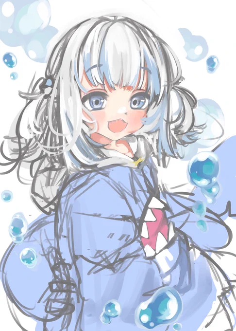 #gawrt  #100日チャレンジ 毎日お絵描きチャレンジ38日目がうる・ぐら wip 