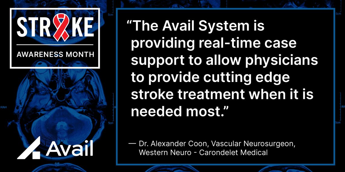 AvailMedsystems's tweet photo. The most significant limitation to delivering #stroke care to patients is getting them into #hospitals quickly and efficiently to provide life-saving therapies. @DrAlexanderCoon

#AvailMedsystems #DoMoreWithAvail #StrokeMonth #StrokeAwarenessMonth #neurosurgery #neurointervention https://t.co/2fLjkDtSMY