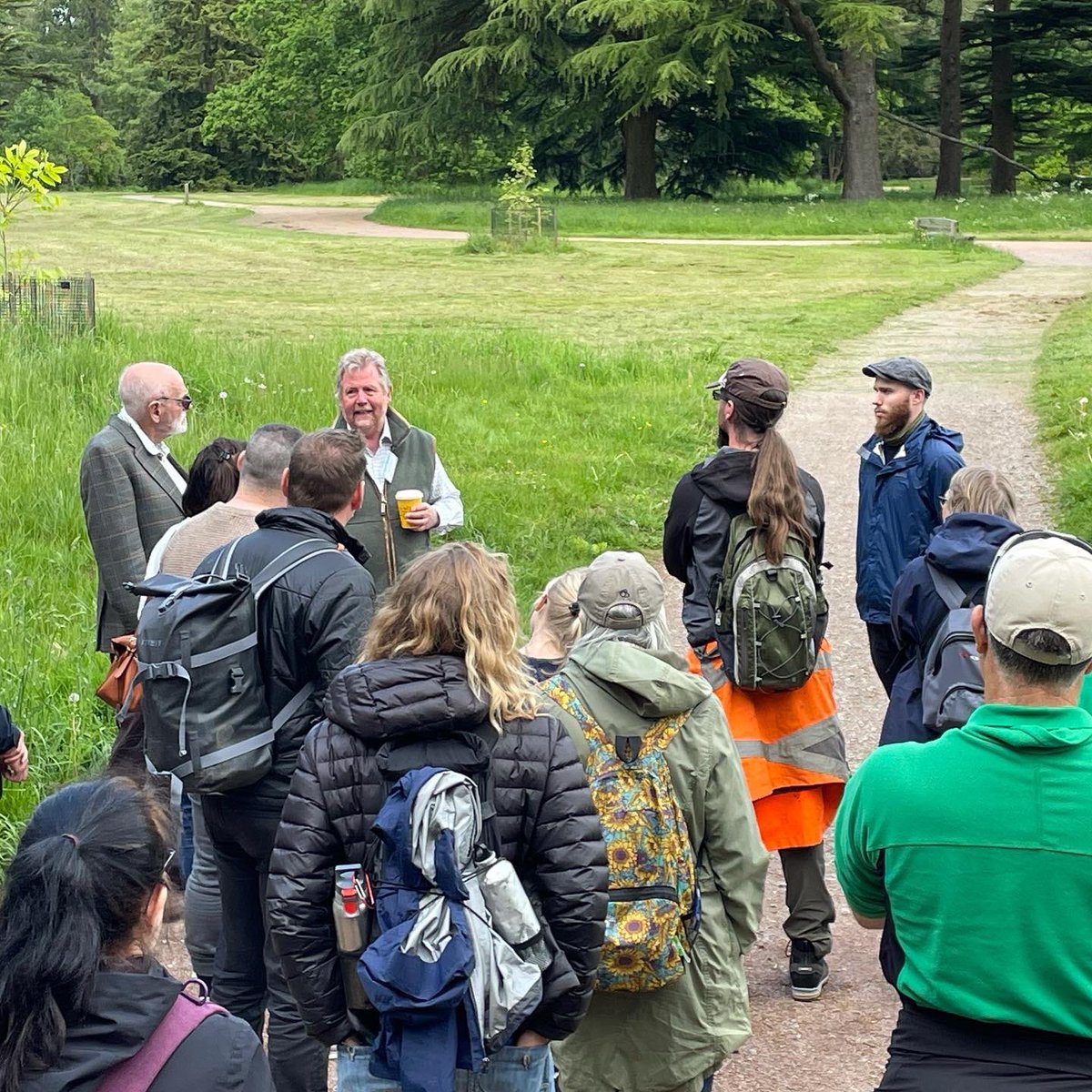 ArbAssociation's tweet photo. Dan Crowley & Tony Kirkham giving a fantastic guided walk of the old Arboretum taking about “Disappearing trees”. #TreeCareForum https://t.co/BIKzAkiera