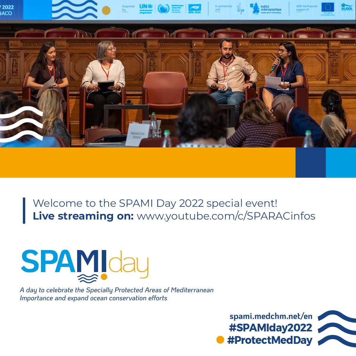 We continue the exchanges on cooperation within the SPAMI network at 16:00 with the high level segment.
Programme: bit.ly/3MtOLvK
🔴Livestream youtu.be/HwgRrNPYu5A

#SPAMIday2022 #ProtectMedDay #BarcelonaConvention