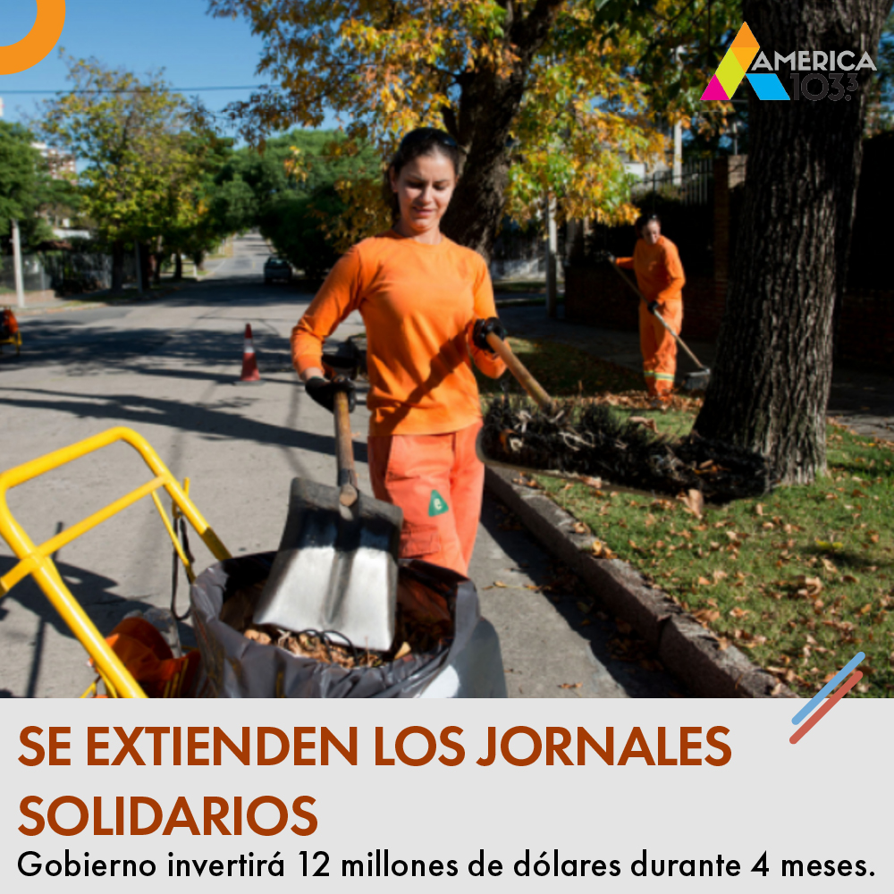 #JornalesSolidarios Buscan extensión del programa. La inversión alcanzaría los 12 millones de dólares durante 4 meses y beneficiará a unas 10.000 personas. 
La asignación de cupos continuará siendo por sorteo.