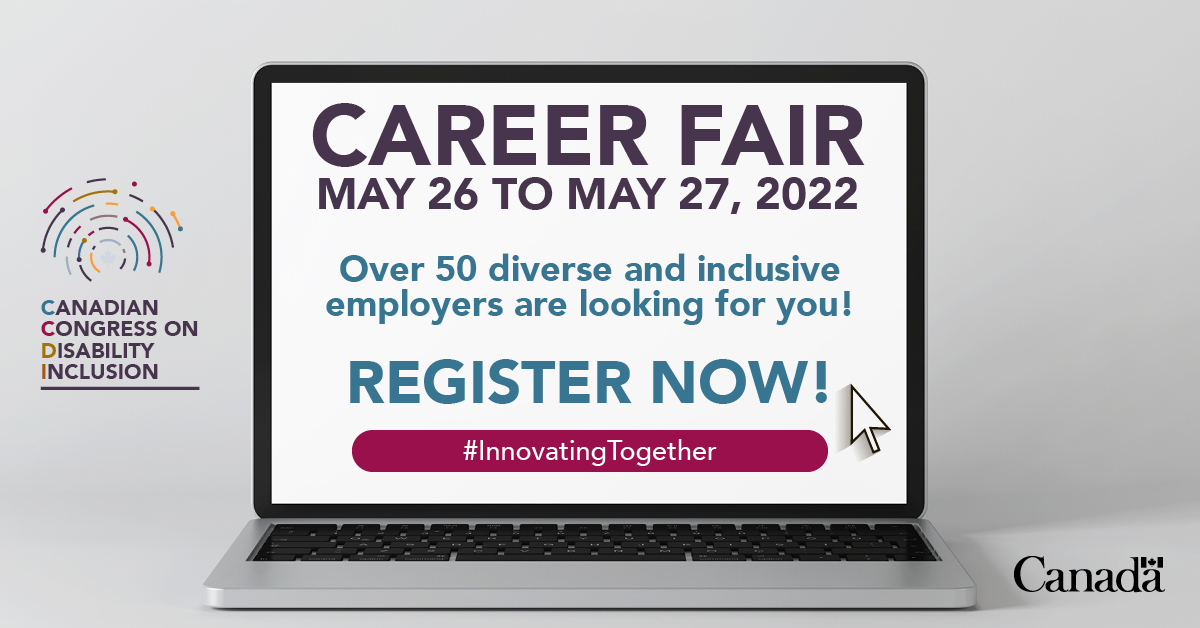 More than 40 inclusive employers and counting! Now is your chance to attend the Career Fair at the Canadian Congress on Disability Inclusion.

Register now: ow.ly/7mYu50Je3W7

#InnovatingTogether