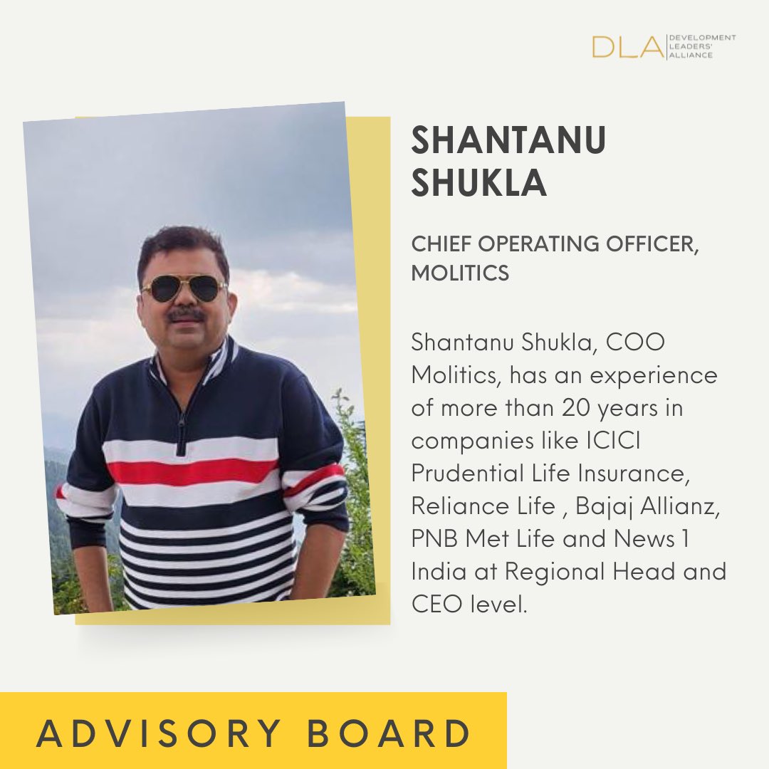 DLA_India's tweet photo. “All great leaders choose #greatadvisors, people they really #trust for their governance”
Tom Payne

Meet our Advisory Board, the people that help us grow!✨

Check out our feed to see other advisory board members. https://t.co/6sVIEiDkvt