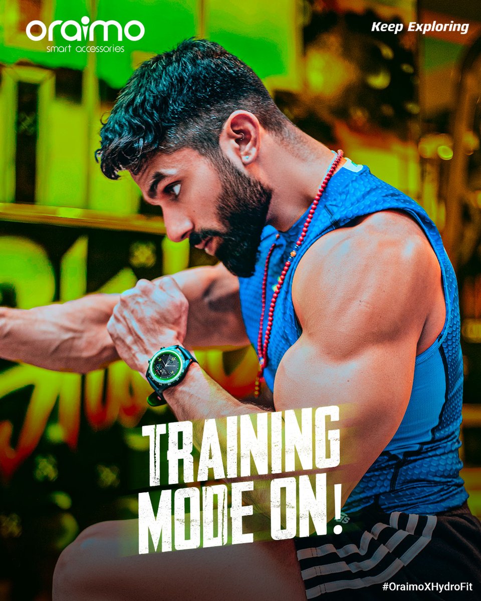 OraimoPakistan's tweet photo. With Oraimo's Smartwatch on your wrist the training mode is always on. ✅
#OraimoPakistan #OraimoSmartAccessories
#TrendyGadgets #Smartwatch #HydroFitTeam #Hydro #OraimoXHydroFit https://t.co/qLLmUJwB2z