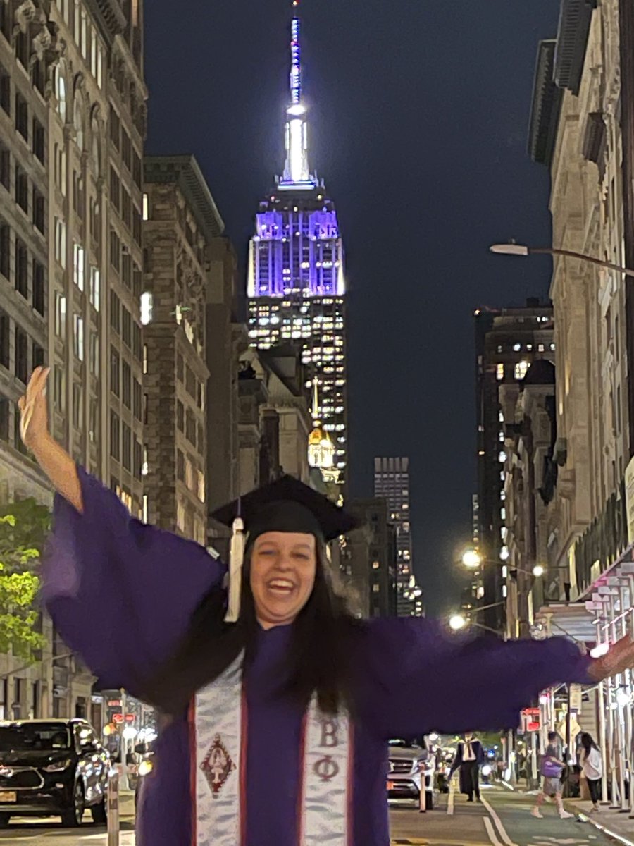 #nyusps2022. Isabelle rocking purple and a Sports Management degree!  Thank you NYU School of Professional Studies!