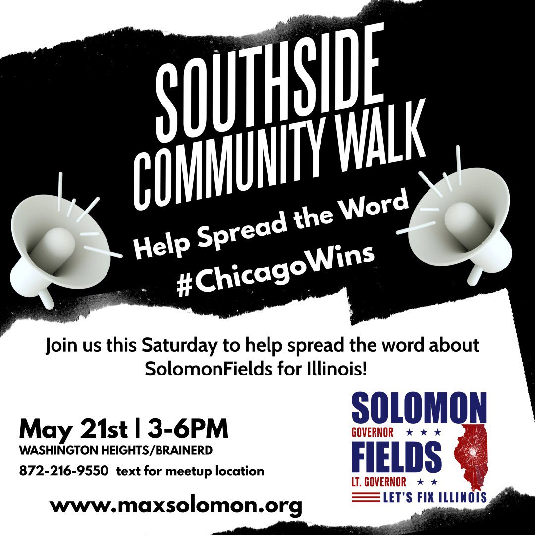 Msdebra_01's tweet photo. All 👀 on #Chicago ! There’s A Movement Happening in this city 📢Join Us This Saturday ‼️ 3-6pm
SOUTHSIDE COMMUNITY WALK📢 
#solomonfields4il  #ChicagoWins 
@MmaxSolomon &amp; @LatashaHFields 
The Work❤️ https://t.co/AxFnroOWjX https://t.co/RMU3URbNmM