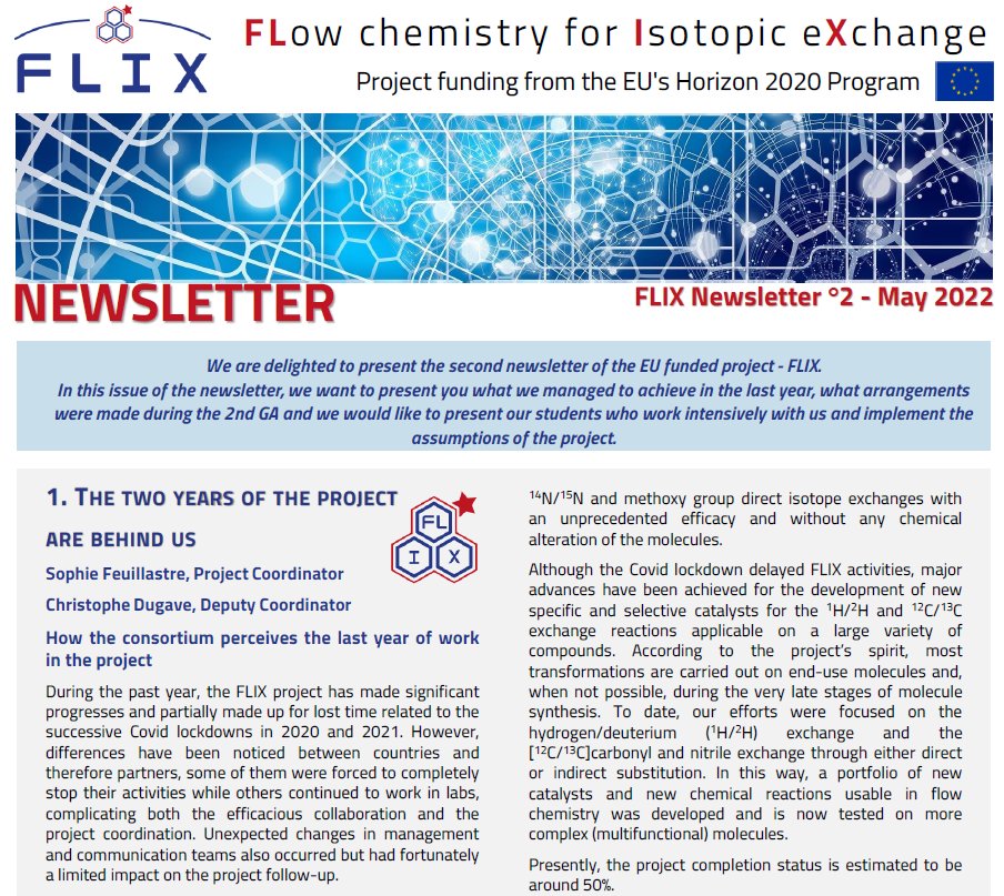 FLIX Project (@flix_project) on Twitter photo We are pleased to announce that the second issue of the <a href="/flix_project/">FLIX Project</a> newsletter has been published!
We invite you to the project website to download the latest edition of the Newsletter: flix-h2020.eu We are pleased to announce that the second issue of the <a href="/flix_project/">FLIX Project</a> newsletter has been published!
We invite you to the project website to download the latest edition of the Newsletter: flix-h2020.eu