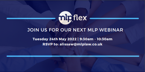 MLP_LAW's tweet photo. Don't miss out on our new engaging and informative (and free!) 'Everything You Ever Wanted to Know About..." webinar series this month, with our attention turning to Managing Sickness Absences.
Join us at 9.30am on Tuesday 24th May 2022
#mlpflex #mlplaw #askmeaboutflex https://t.co/FqgSxYwnWZ