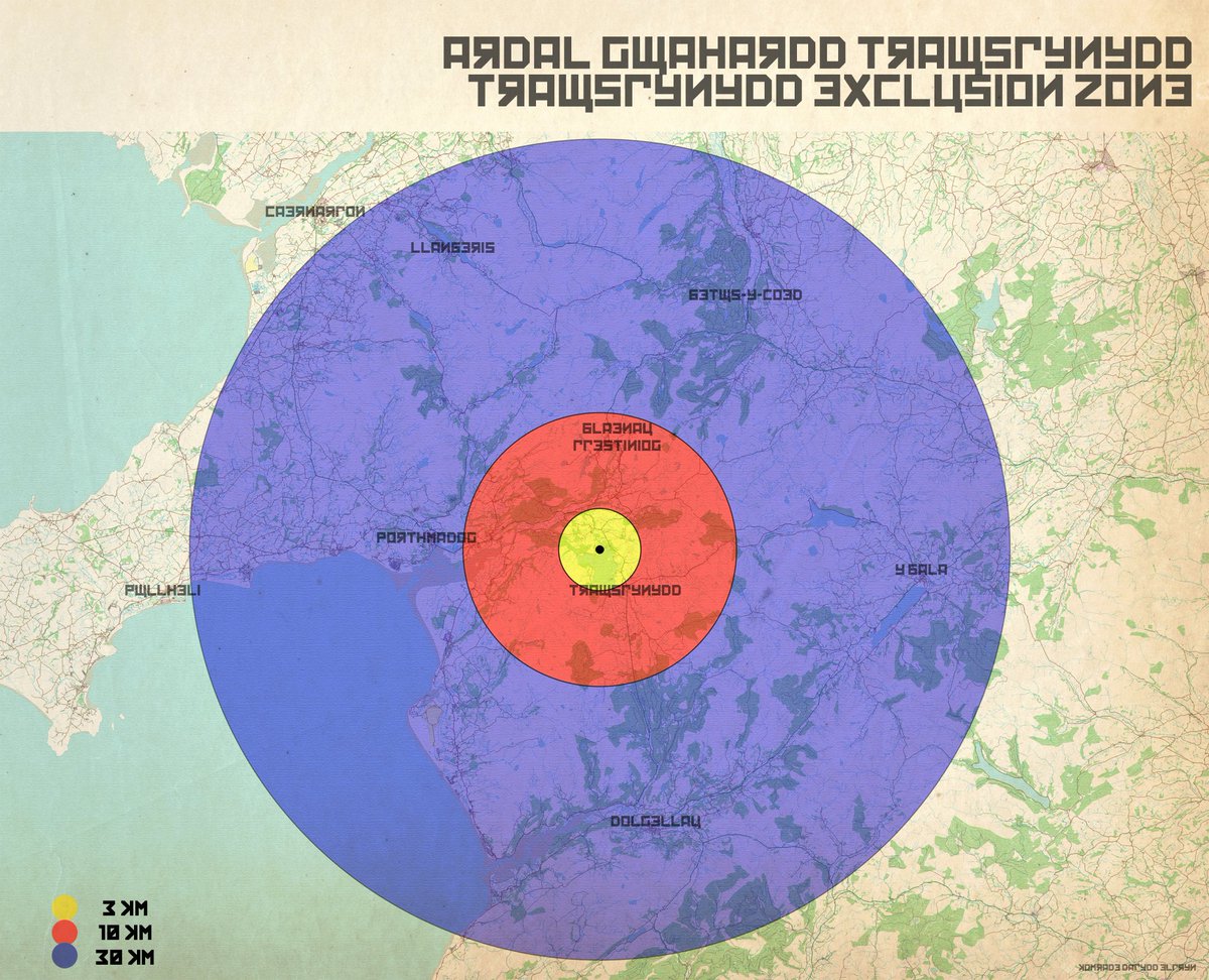 dafyddelfryn's tweet photo. Amser ail-twîtio yr hen fap yma - exclusion zone Chernobyl ond yn Trawsfynydd!!

Retweet of an old map - the Chernobyl exclusion zone, but in Trawsfynydd! https://t.co/TI7gTLR3pP