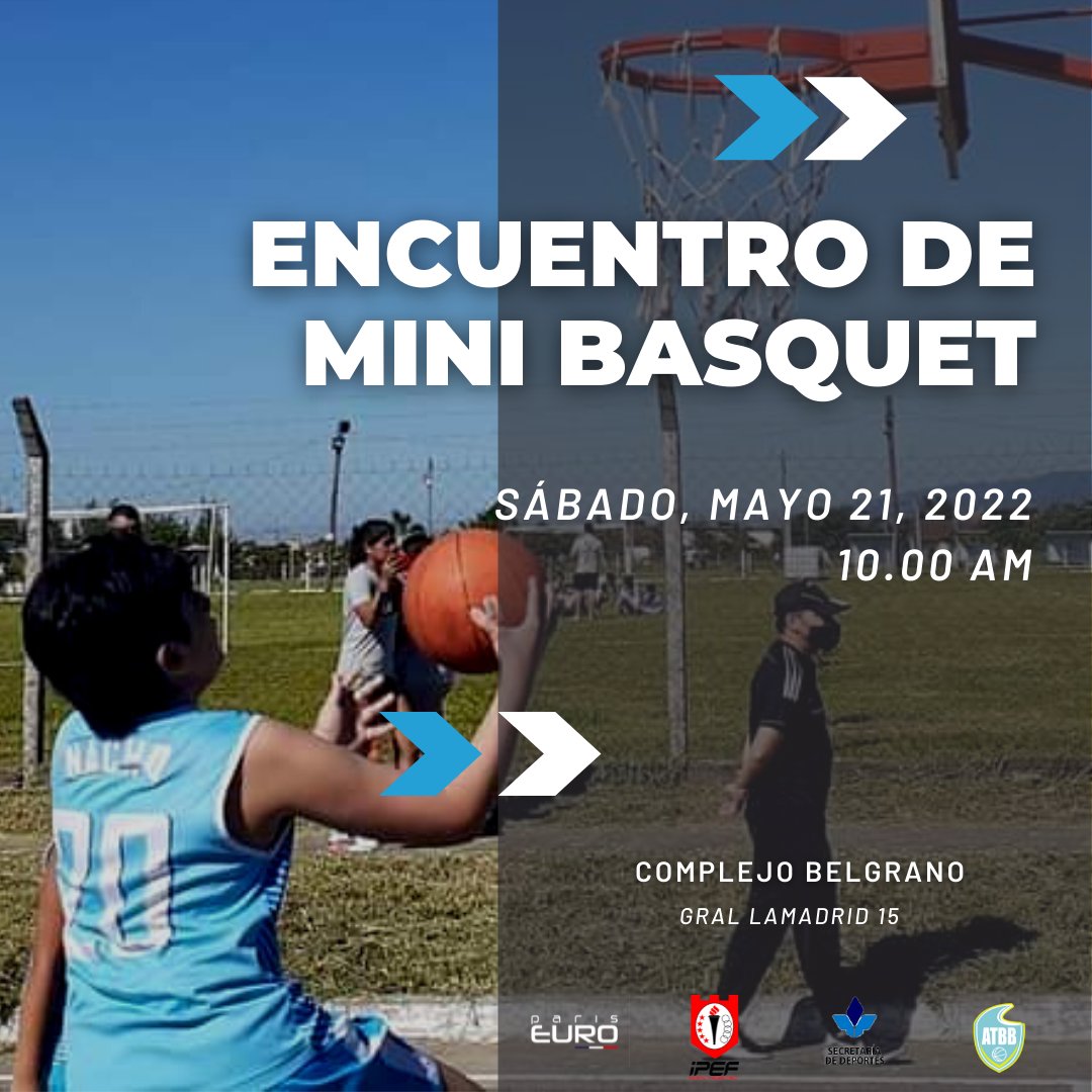 atbboficial's tweet photo. 𝙈𝘼𝙉̃𝘼𝙉𝘼 𝙀𝙎 ⛹️🏀

Es el día de Mini Básquet y lo festejamos a lo grande, desde las 10 los esperamos en el Complejo Belgrano.

📅 Sábado 21/5
🕐 10.00 
🏟 Complejo Belgrano 
🏆 Encuentro de Mini Básquet

#atbb #basquettucumano https://t.co/pA7x4qRZW0