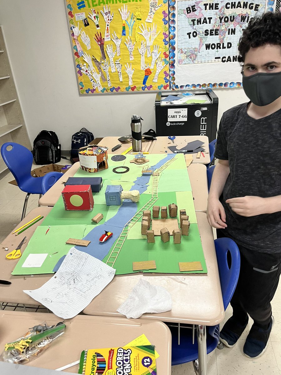 tamikern5's tweet photo. Their 3-D models of their own cultures they created are really coming along. They amaze me with their creativity! #team703 #hyattsms #creativeminds #collaboration https://t.co/VnPwFsNXfI