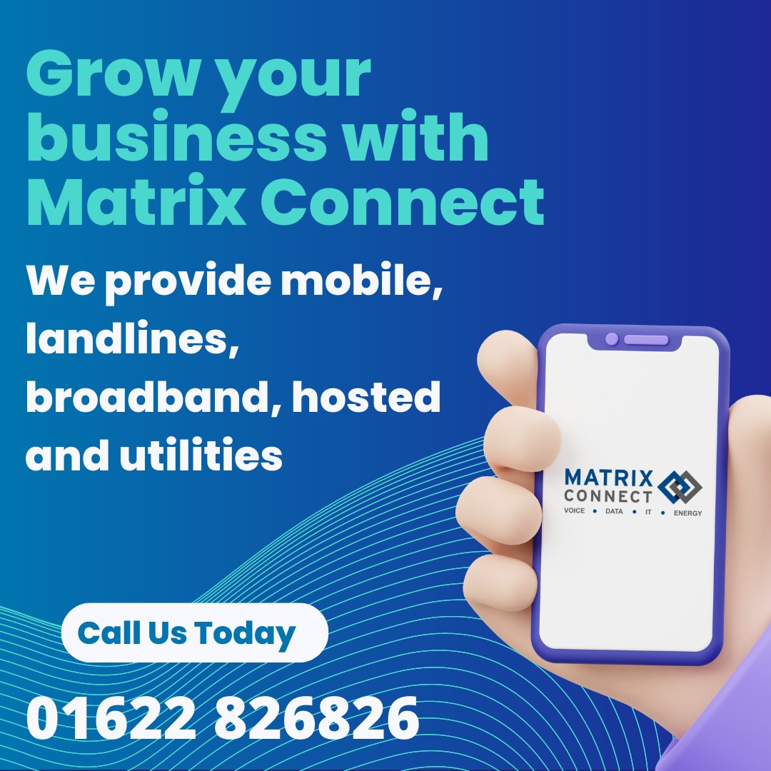 Matrix_Connect's tweet photo. Do you want to develop your business? You certainly do!📈

All communications services are provided under one roof📱💡

Call us immediately on 01622 826826 to explore what we can do for your company✅ https://t.co/LgAlOR9V62