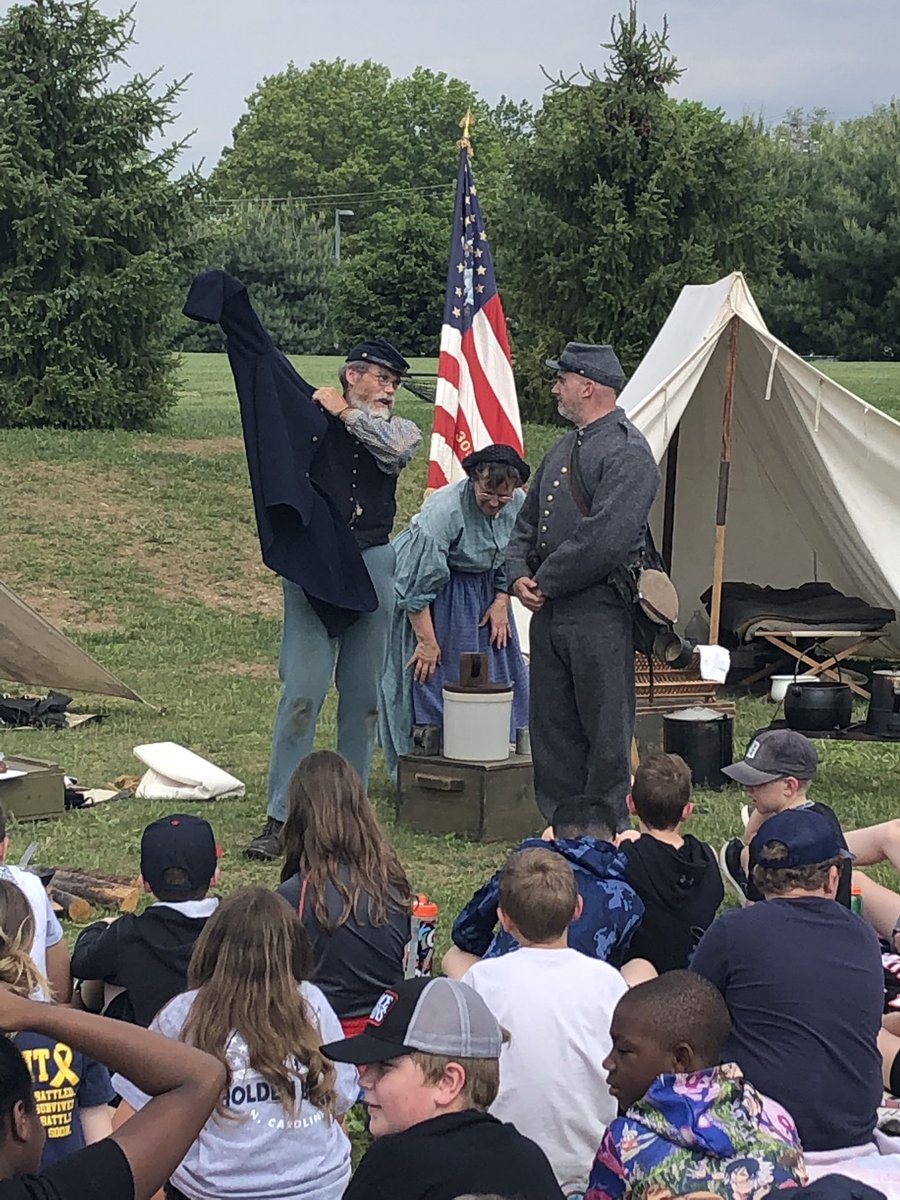 coachkinne's tweet photo. @DAISCommunity DAIS Civil War Day :Mr. Talbert and Mr./Mrs. Hoover share soldier life- amazing! #livinghistory https://t.co/dzb2pi50vA