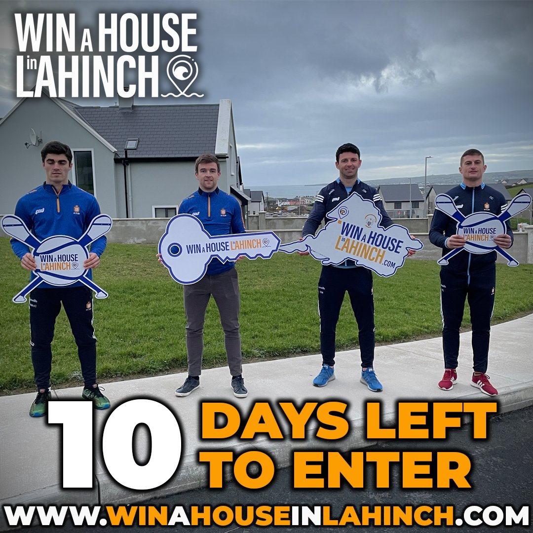 The countdown is well &amp; truly on... there are 10 days left until our draw! Will you be one of our lucky winners? 👀

For a chance to win a brand new house in Lahinch, enter our <a href="/GaaClare/">Clare Gaa</a> #WinAHouseInLahinch fundraiser by 31st May! 🏡

Get a ticket here 👉🏼 winahouseinlahinch.com